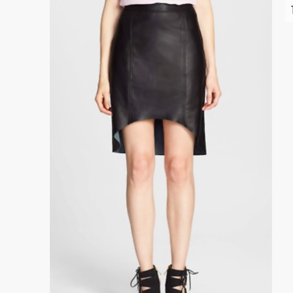 Trouvé Curved Hem Leather Skirt